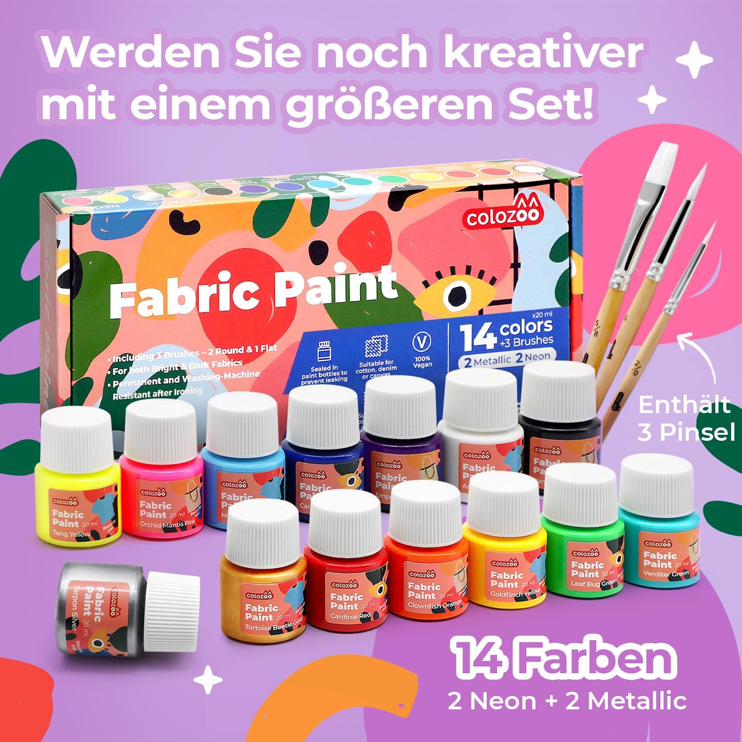 Textile Paint White 60ml, Machine Washable, For Art Projects