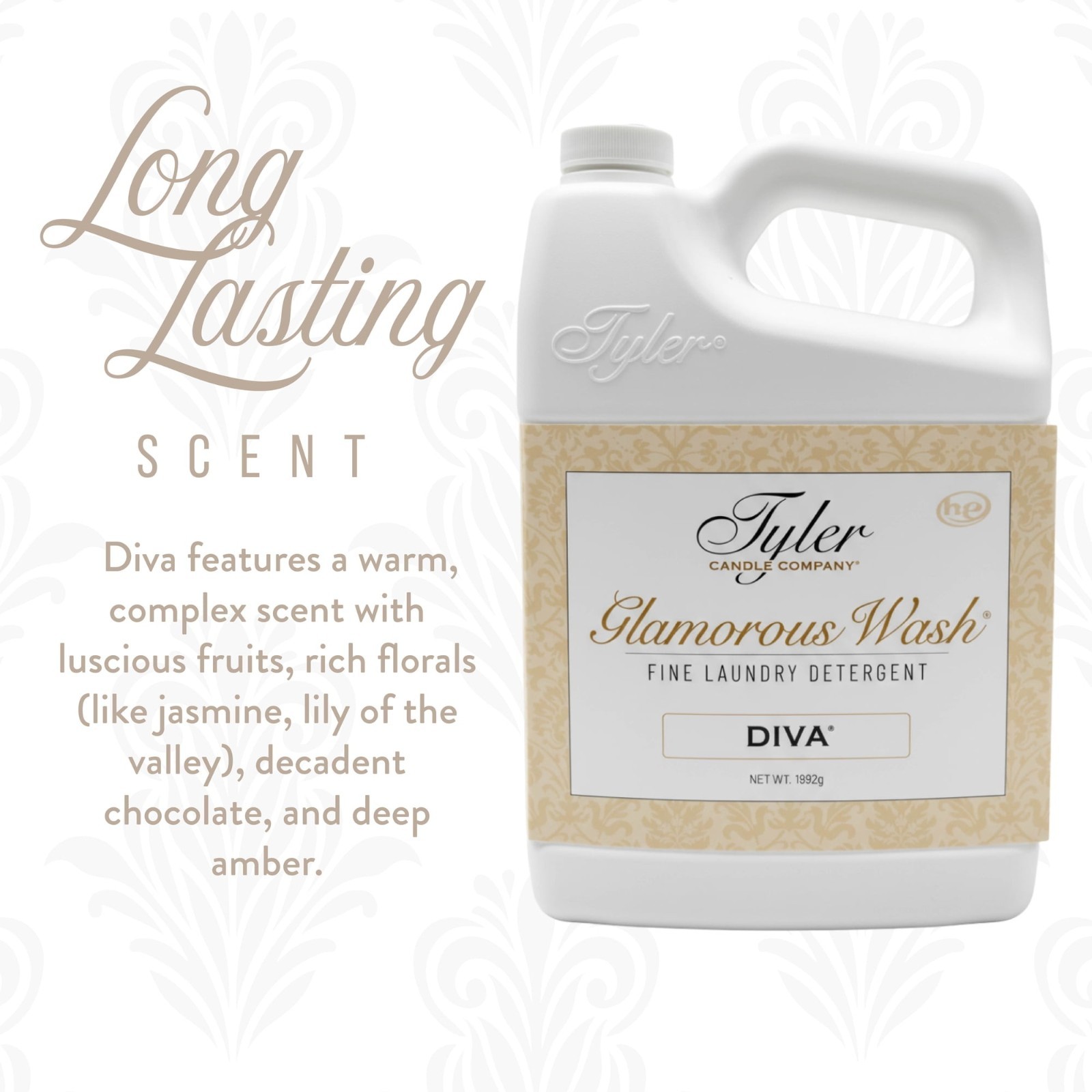Tyler Candle Diva Glamorous Wash Liquid Laundry Detergent, 24 Loads, 64 fl oz