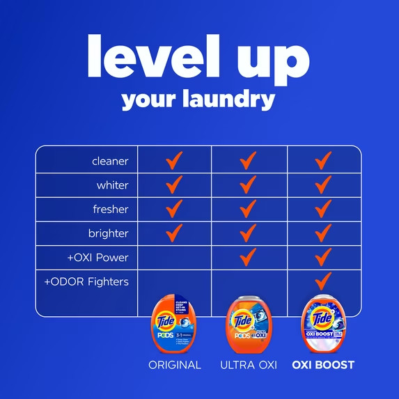 4 in 1 Ultra Oxi Laundry Detergent Pods, 57-Count