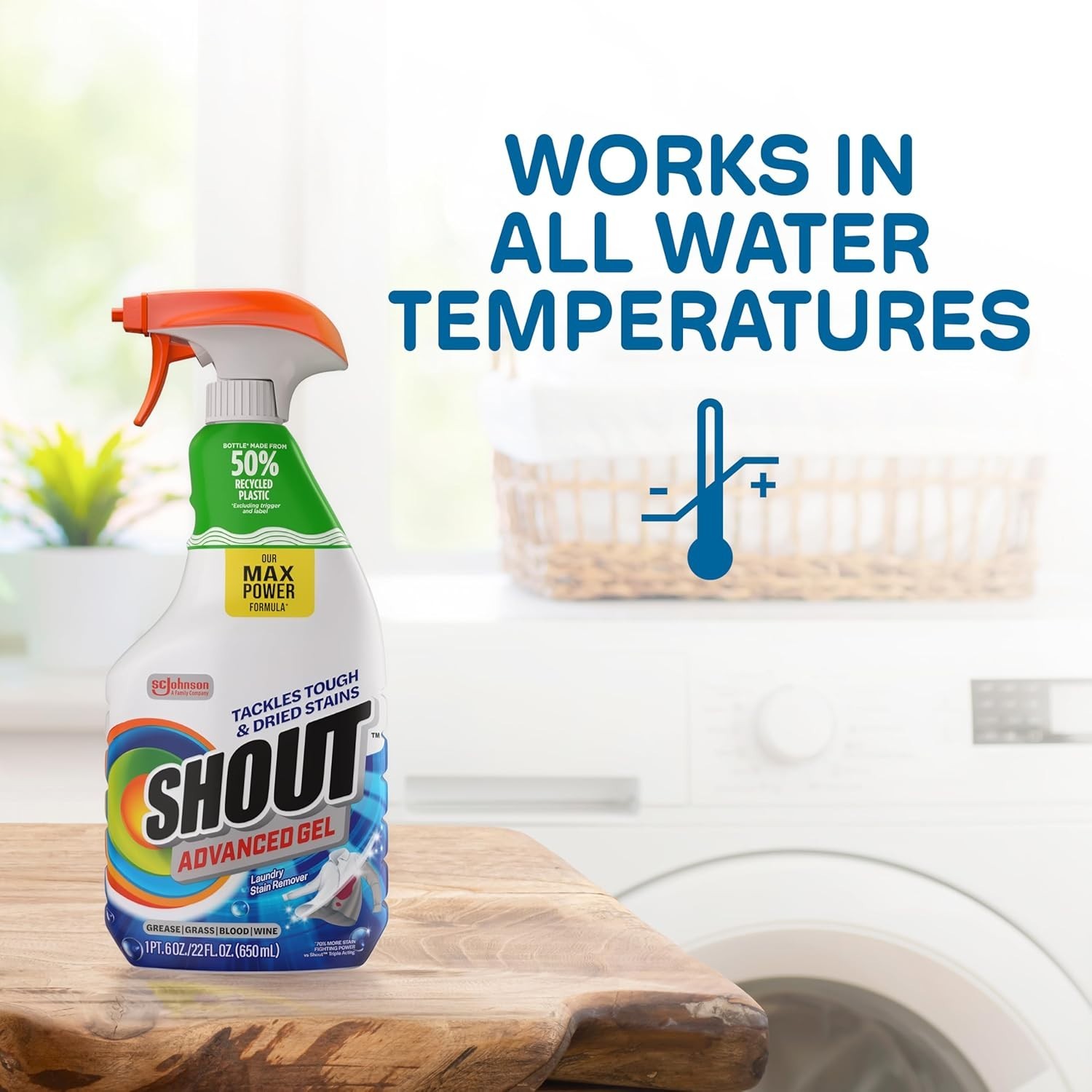 Shout Advanced Stain Remover Gel 22oz Laundry Pretreat Tough Stains