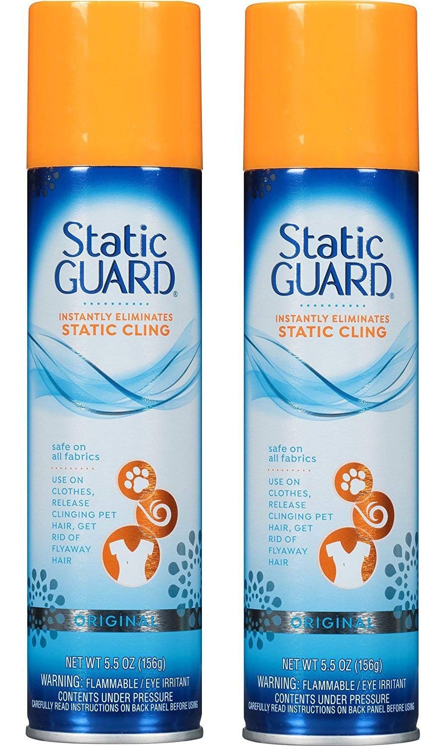 Anti-Static Spray 5.5 oz – Pack of 2, Eliminate Static Cling, Safe for Fabrics