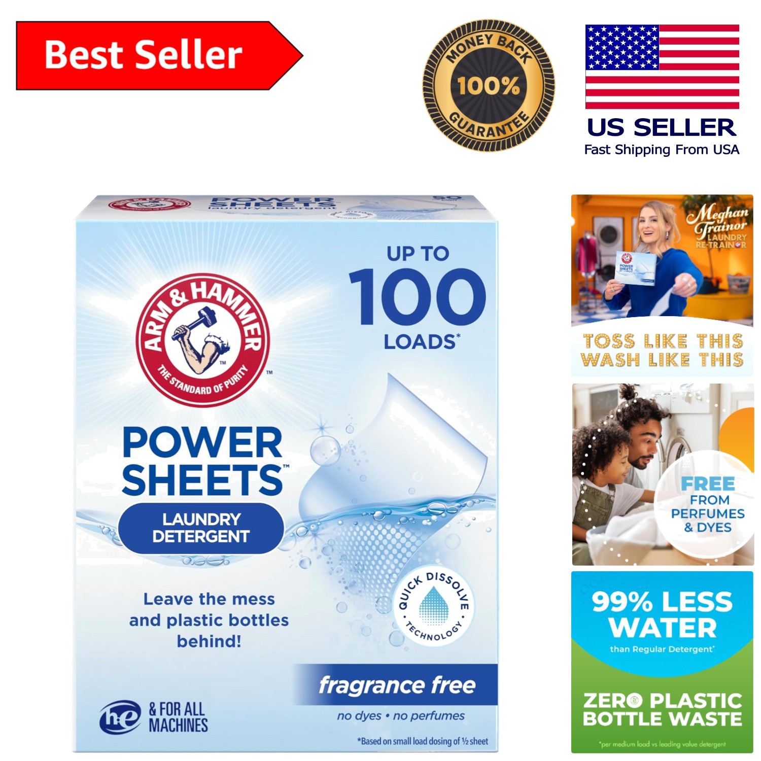 Eco-Conscious Travel Laundry Sheets – Power Detergent, 50 Fragrance-Free Sheets