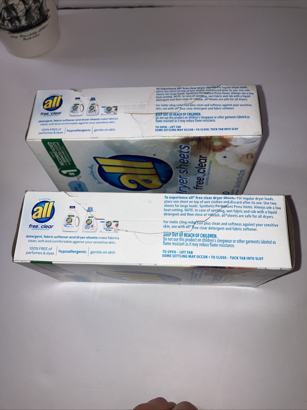 2 Pkgs Of all Free Clear Dryer Sheets 80 Count In Each Box. 160 Total Sheets. NB