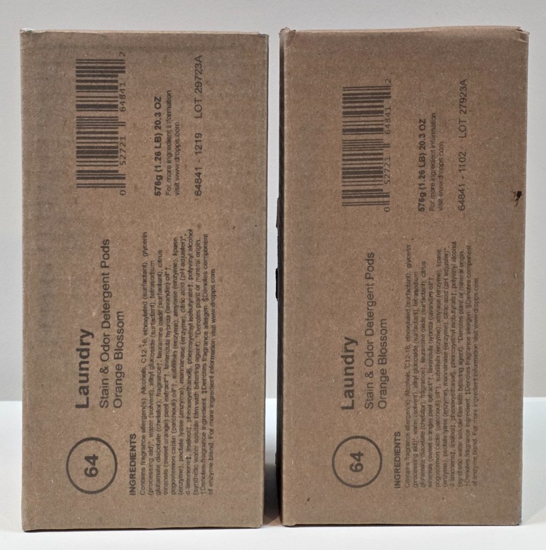 Dropps 128 Count Laundry Orange Blossom Stain & Odor Detergent 2 Box of 64 Each