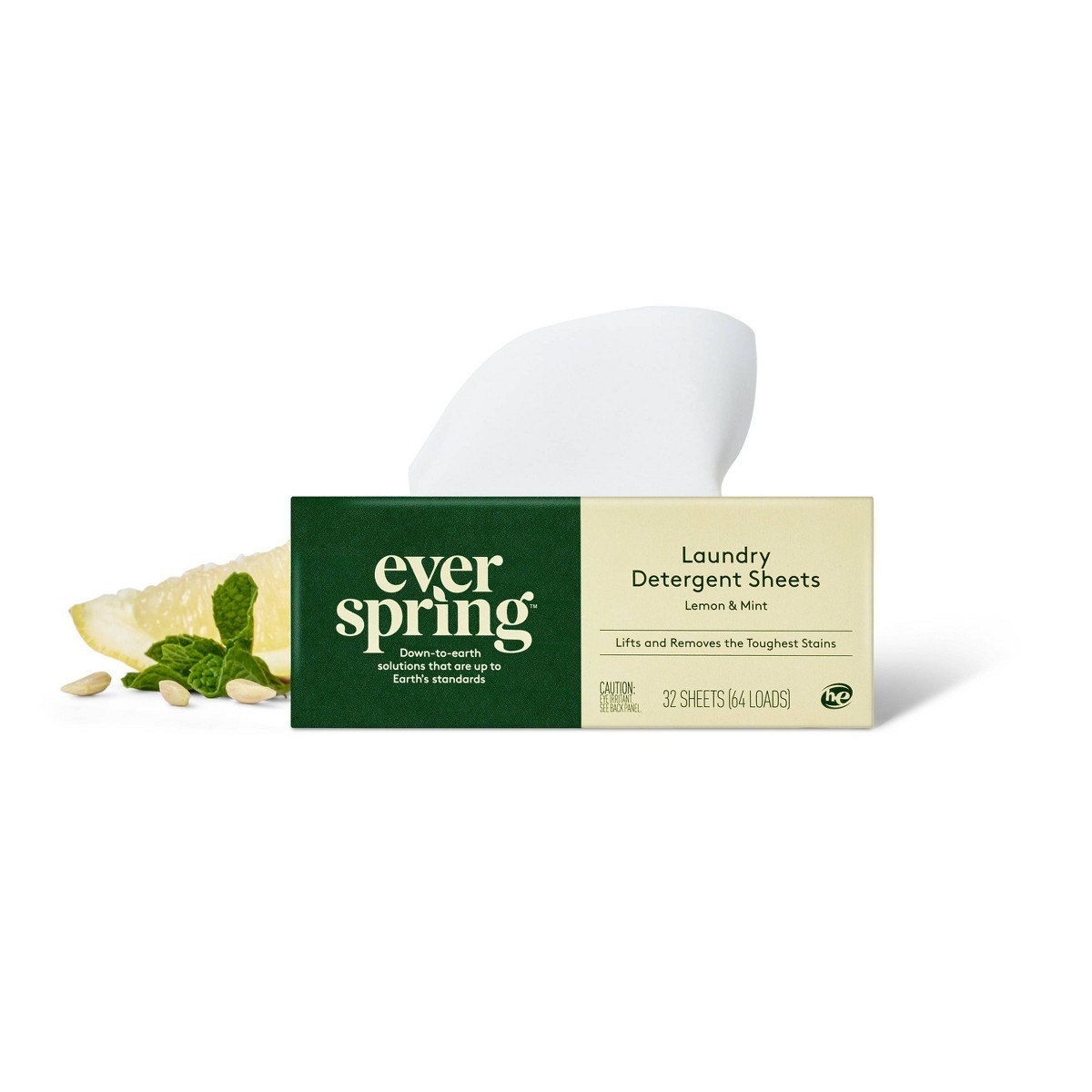 Lemon & Mint Laundry Detergent Sheets – 64 Loads – Everspring™