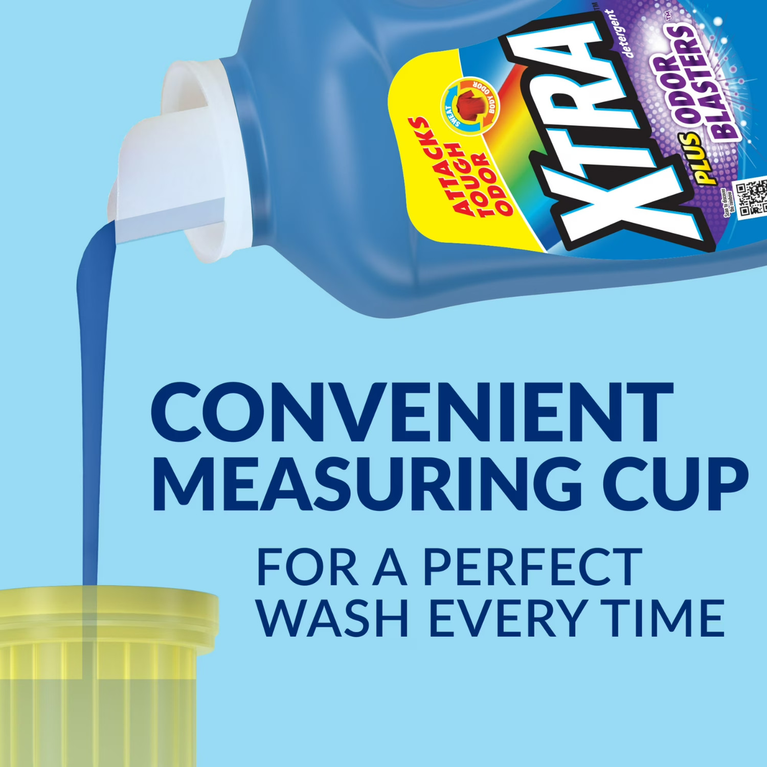 (3 Pack) XTRA Laundry Detergent Liquid Plus Odor Blasters 131 Loads, 203.1 Fl Oz