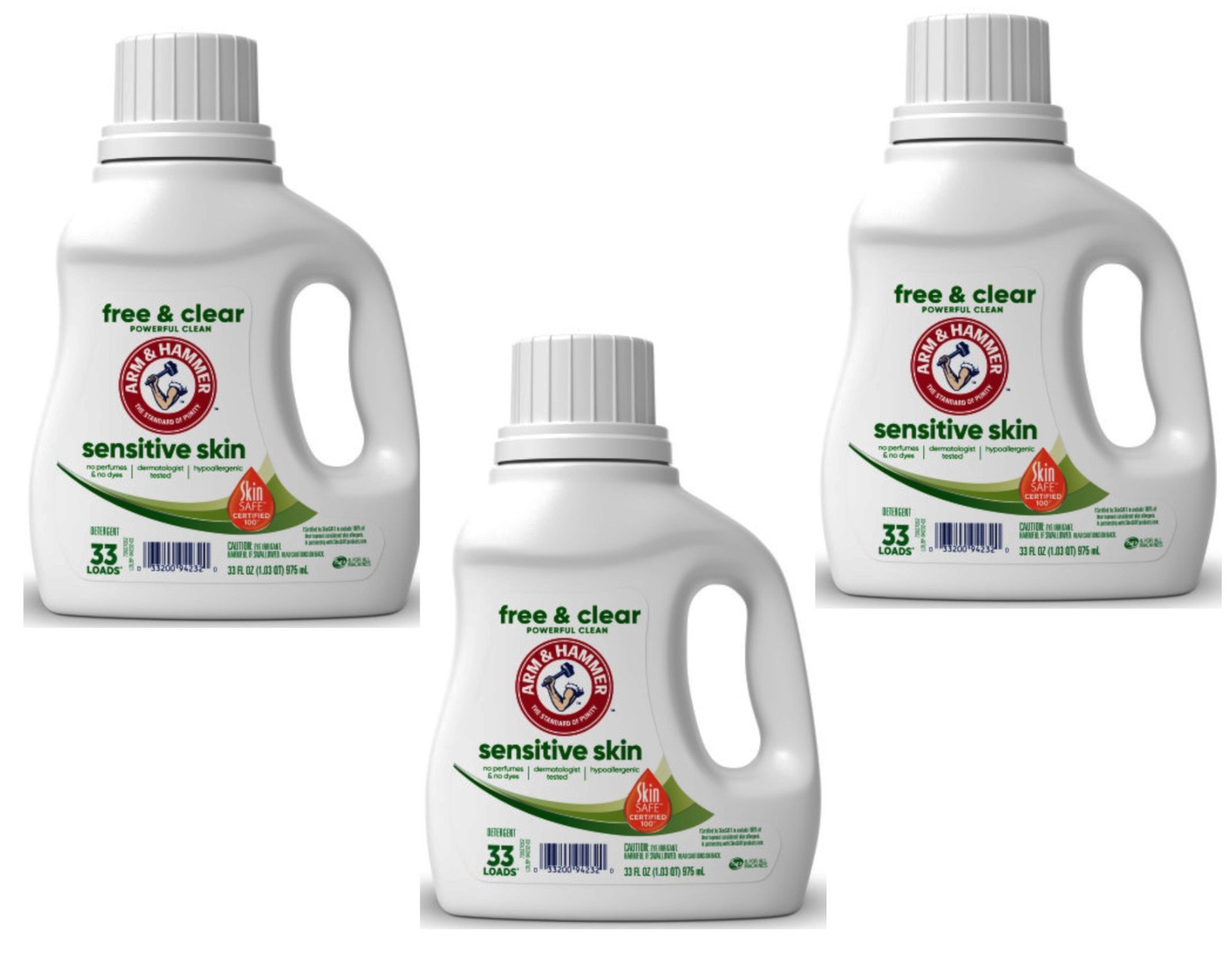 ARM & HAMMER Sensitive Skin Detergent, 33 fl oz – 3 Pack