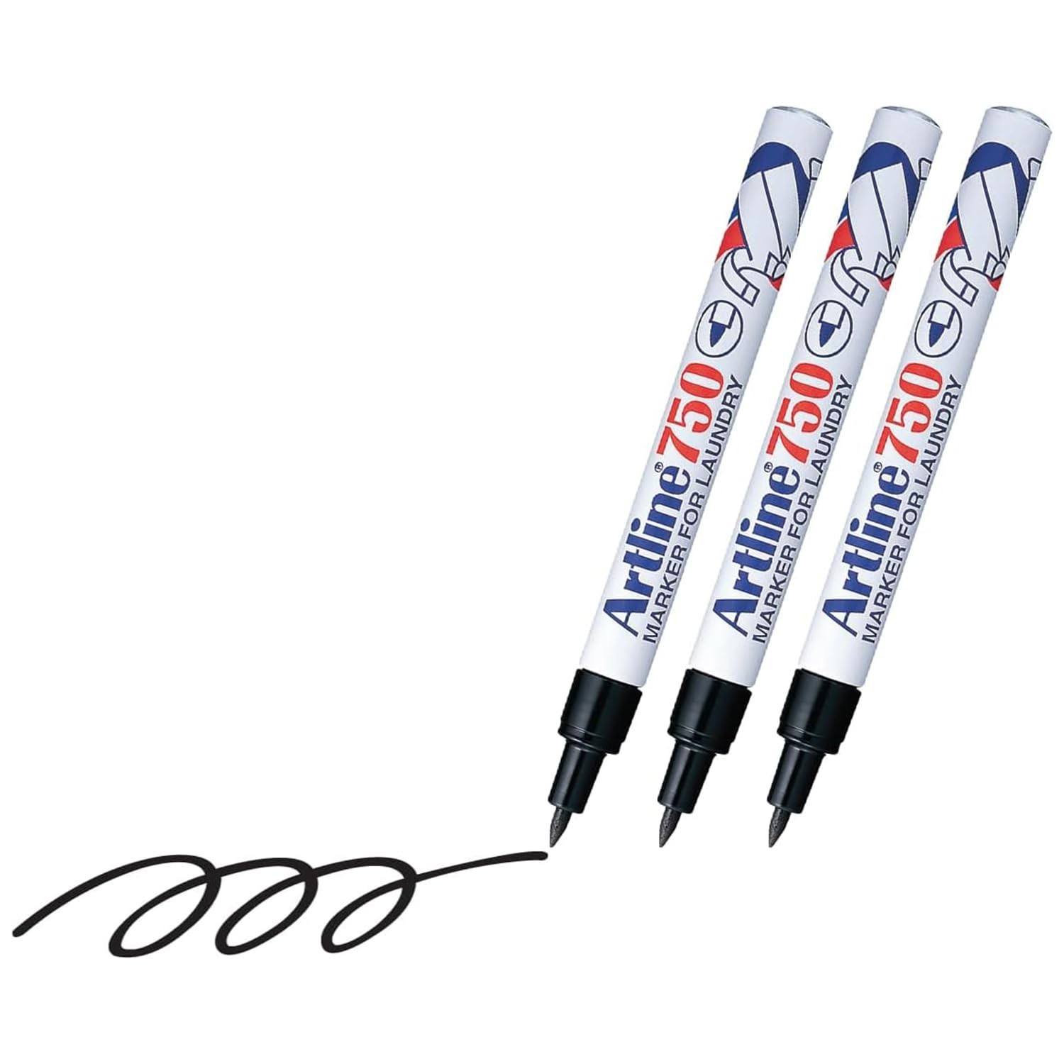Permanent Laundry Markers – 3-Pack Black Indelible Ink for Light Clothing