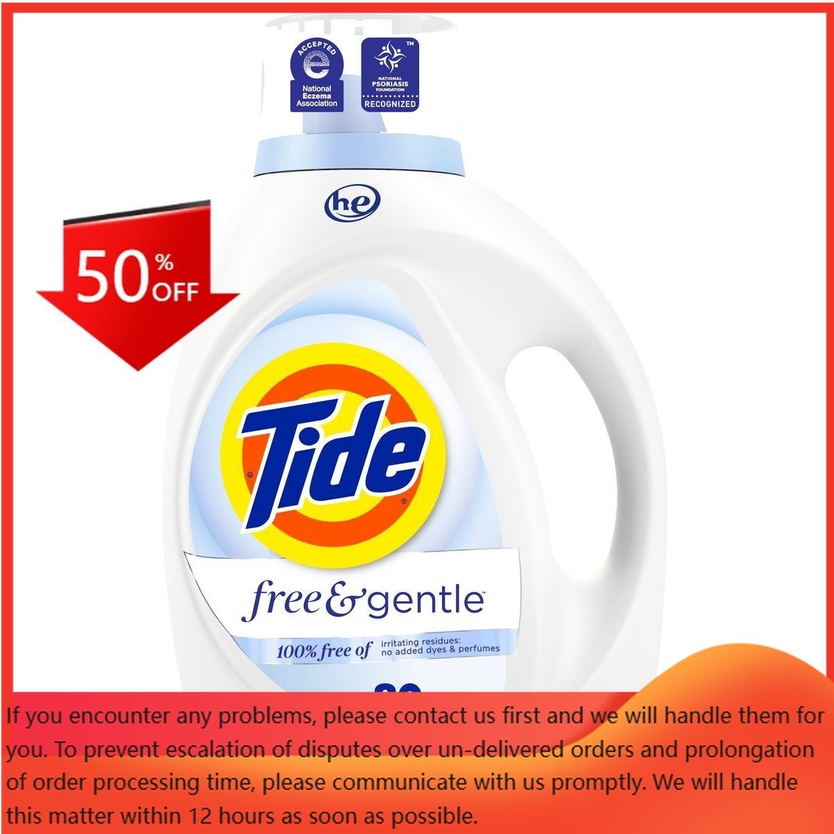 Tide Free & Gentle Unscented HE Deep Liquid Laundry Detergent 80 Loads 105 fl oz