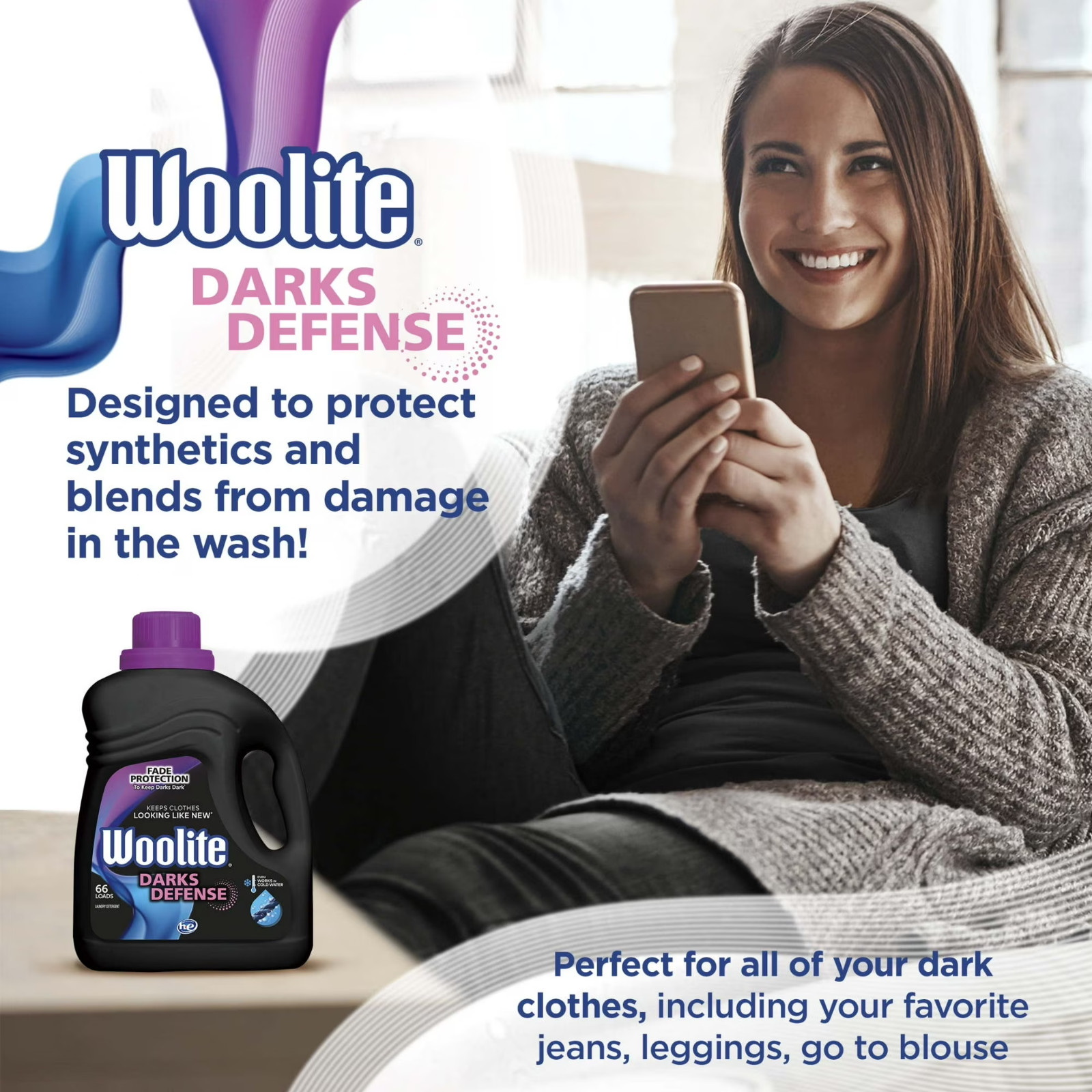 Woolite Darks Defense Liquid Laundry Detergent, 66 Loads, 100 Fl Oz, HE & Regula
