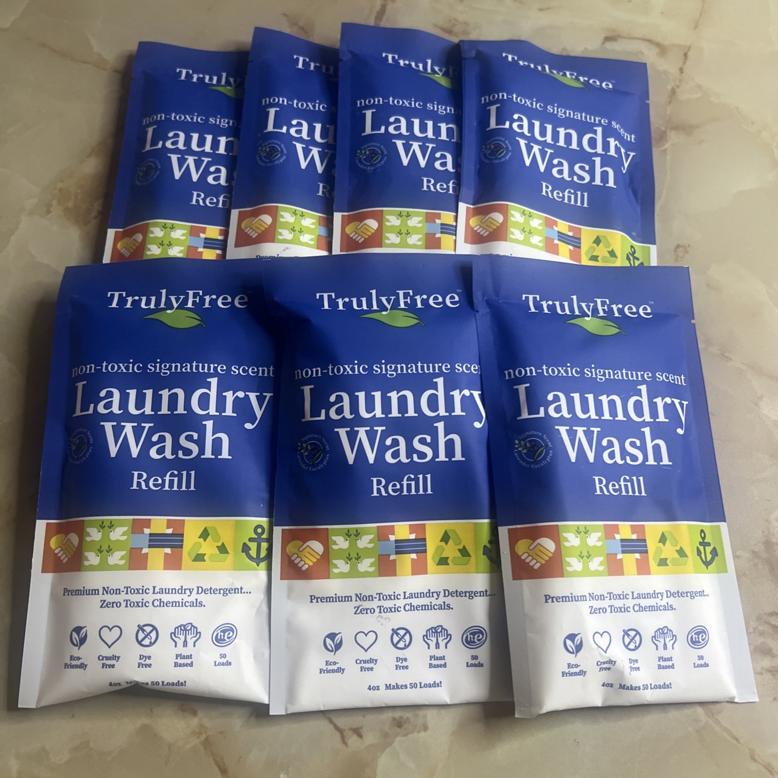 TrulyFree Signature Scent Laundry Wash Refill 7 Pack 350 Loads Non-Toxic