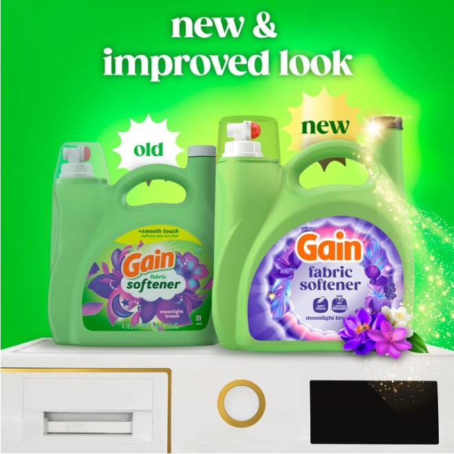 New 4 Pack Gain Moonlight Breeze Fabric Softener 140 fl oz 190 Loads