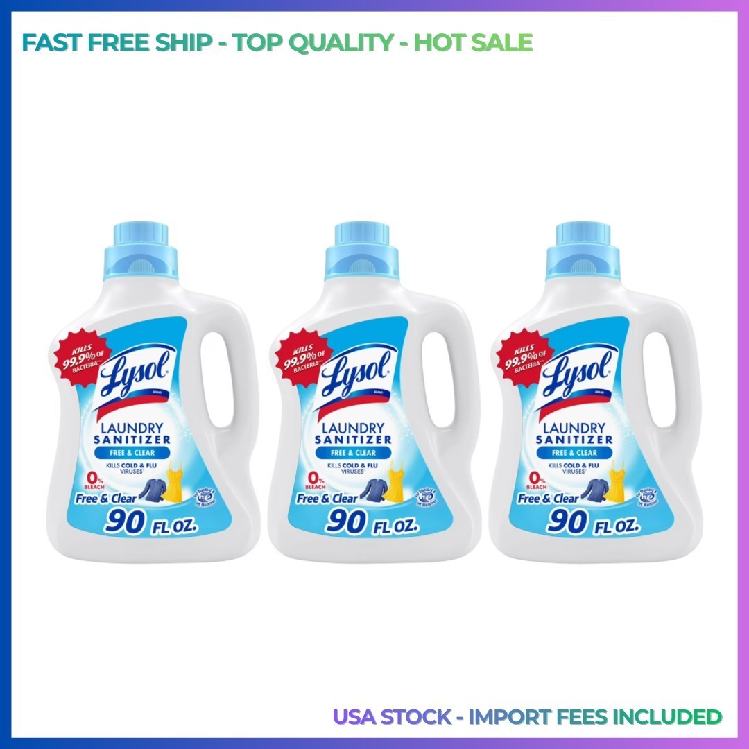 3P Lysol Laundry Sanitizer Additive Sanitizing Liquid for Clothes Linens, 90 oz
