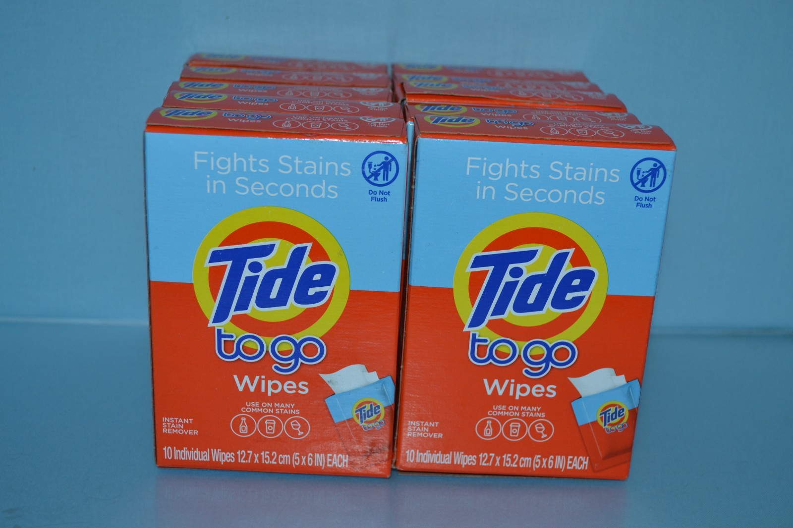 (10 Boxes) Tide To Go Wipes, 5″ x 6″ Each Wipe, 10 Wipes Each Box