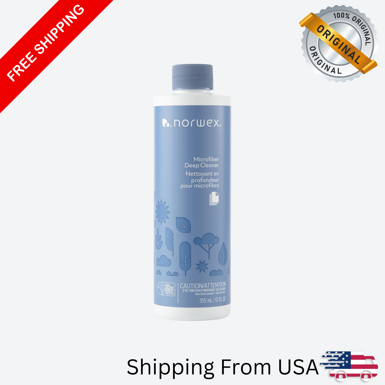 NEW Norwex Microfiber Deep Cleaner, Liquid Laundry Booster 12oz