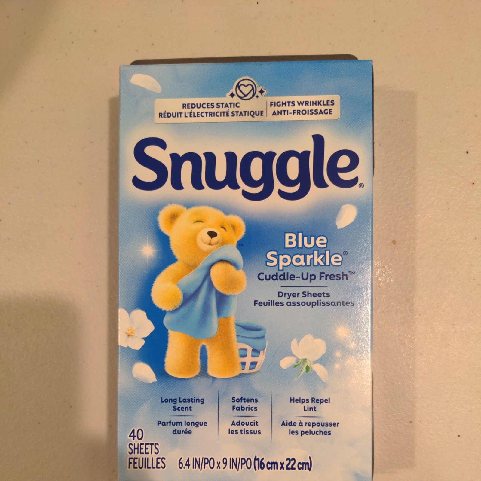 Snuggle Blue Sparkle Fabric Softener Dryer Laundry Sheets Fresh Clean Scent 40Ct