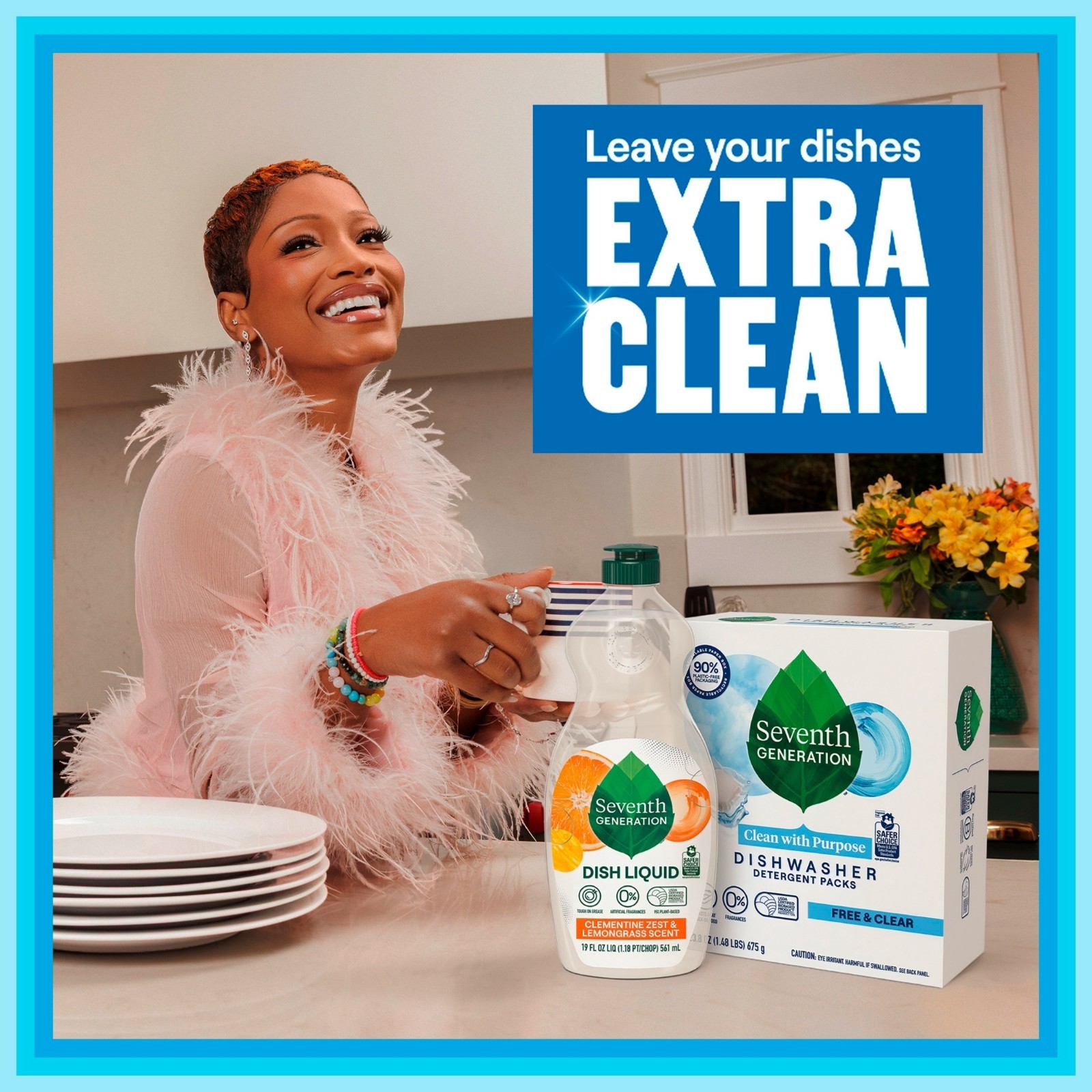 (2 pack) Seventh Generation Dishwasher Detergent Packs for sparkling dishes Fre