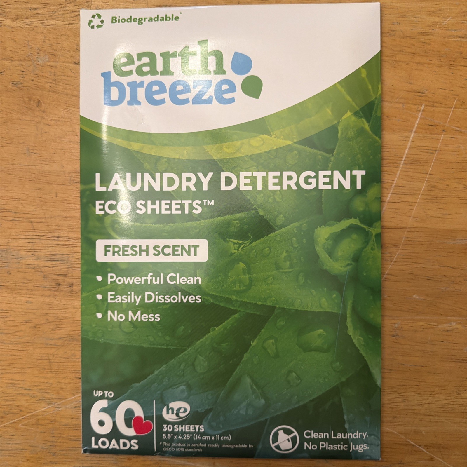 (4-Packs) Earth Breeze Laundry Detergent Eco-Sheets (240-Loads) Fresh Scent -New