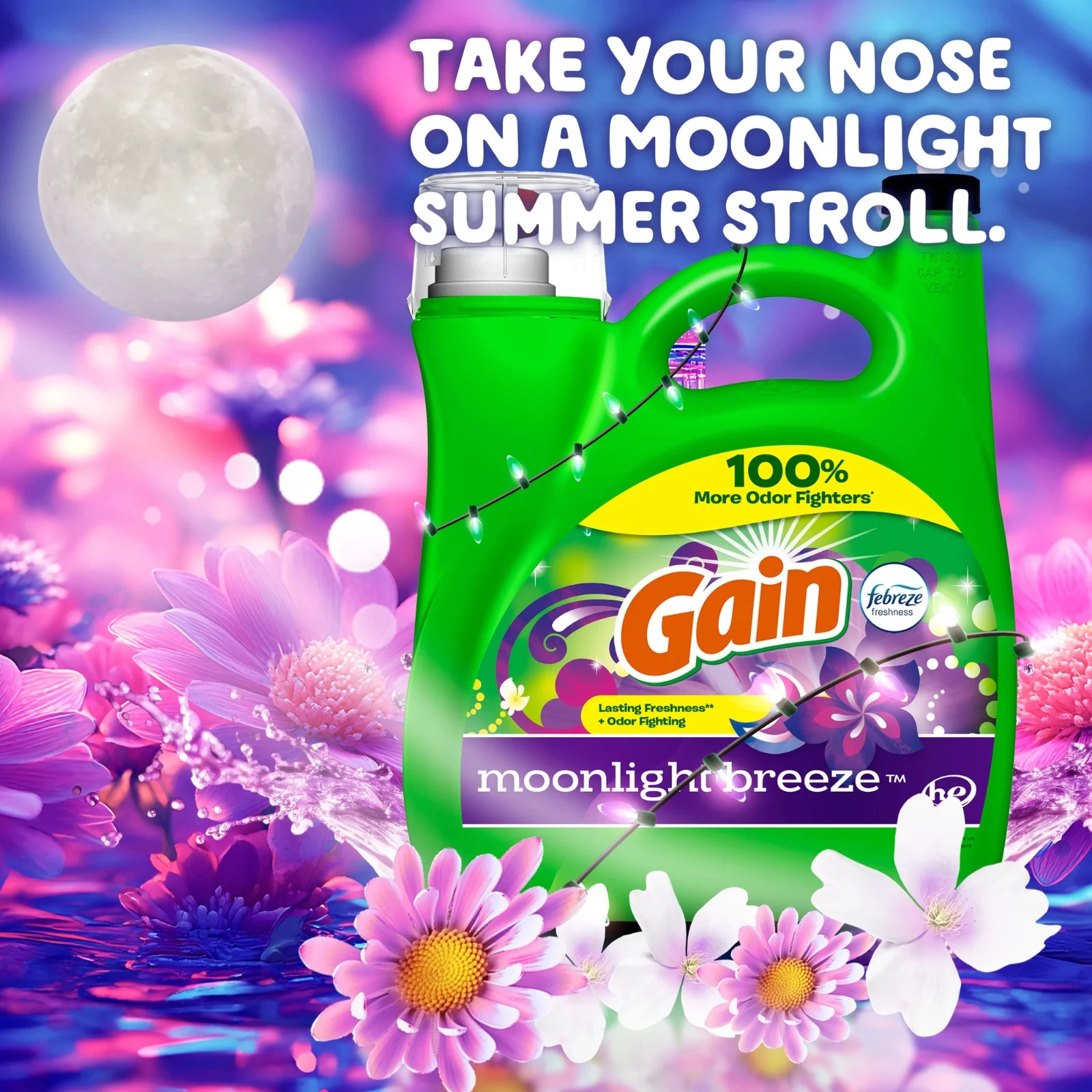 Gain Liquid Laundry Detergent, Moonlight Breeze Scent, 2 pack