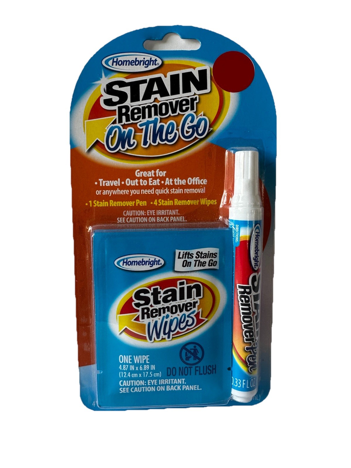 2x Lot Homebright Stain Remover Pen +4 Stain Remover Stick On The Go- 0.33 FL OZ