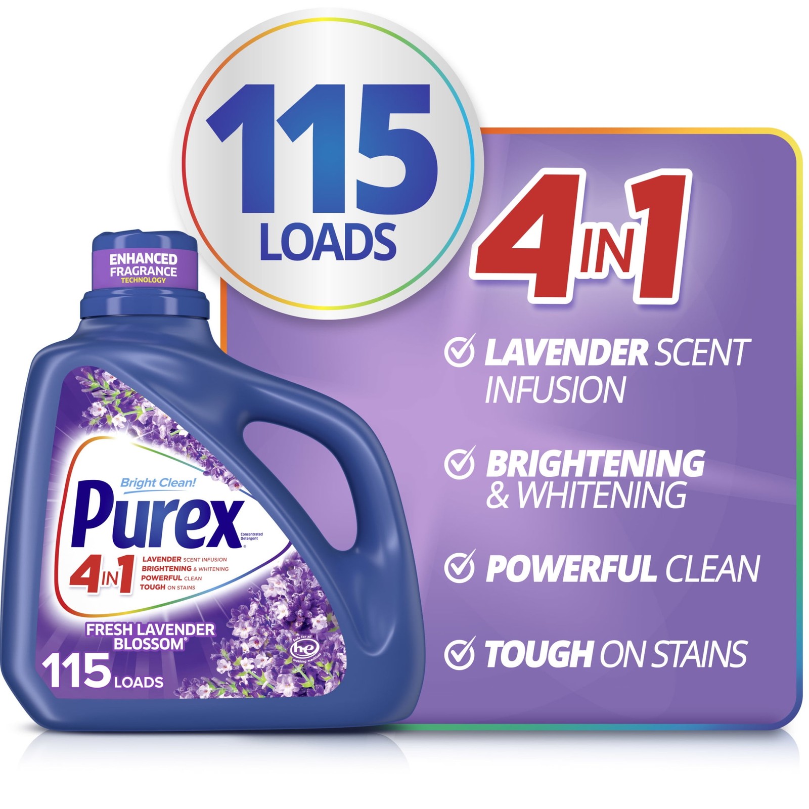 Liquid Laundry Detergent for 115 Loads Lavender Blossom Scent 150 fl oz
