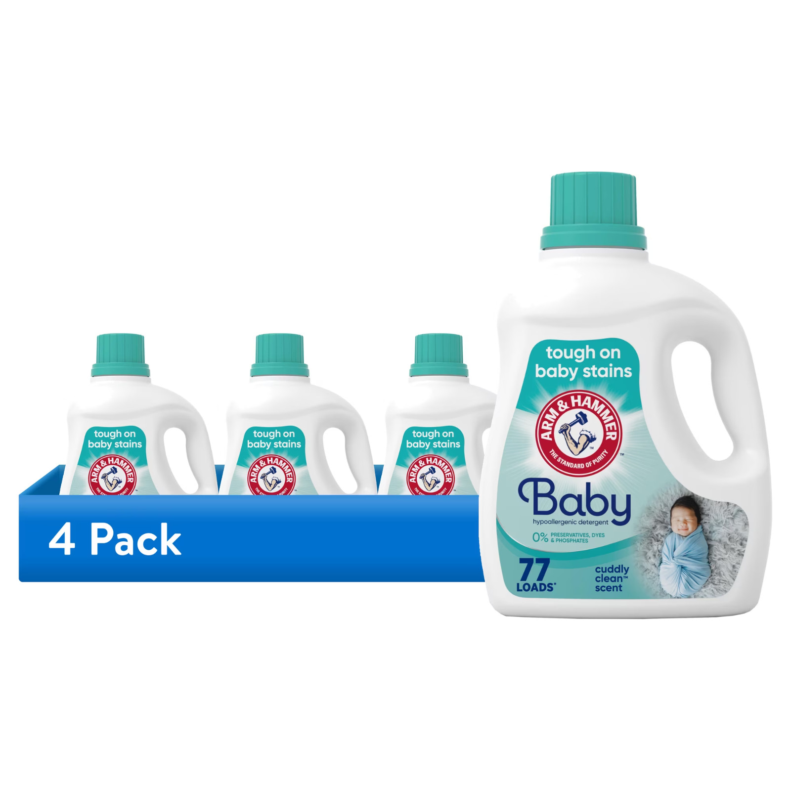 [BIG DEAL] 4 Pack ARM & HAMMER Baby Hypoallergenic Laundry Detergent 100.5 fl oz