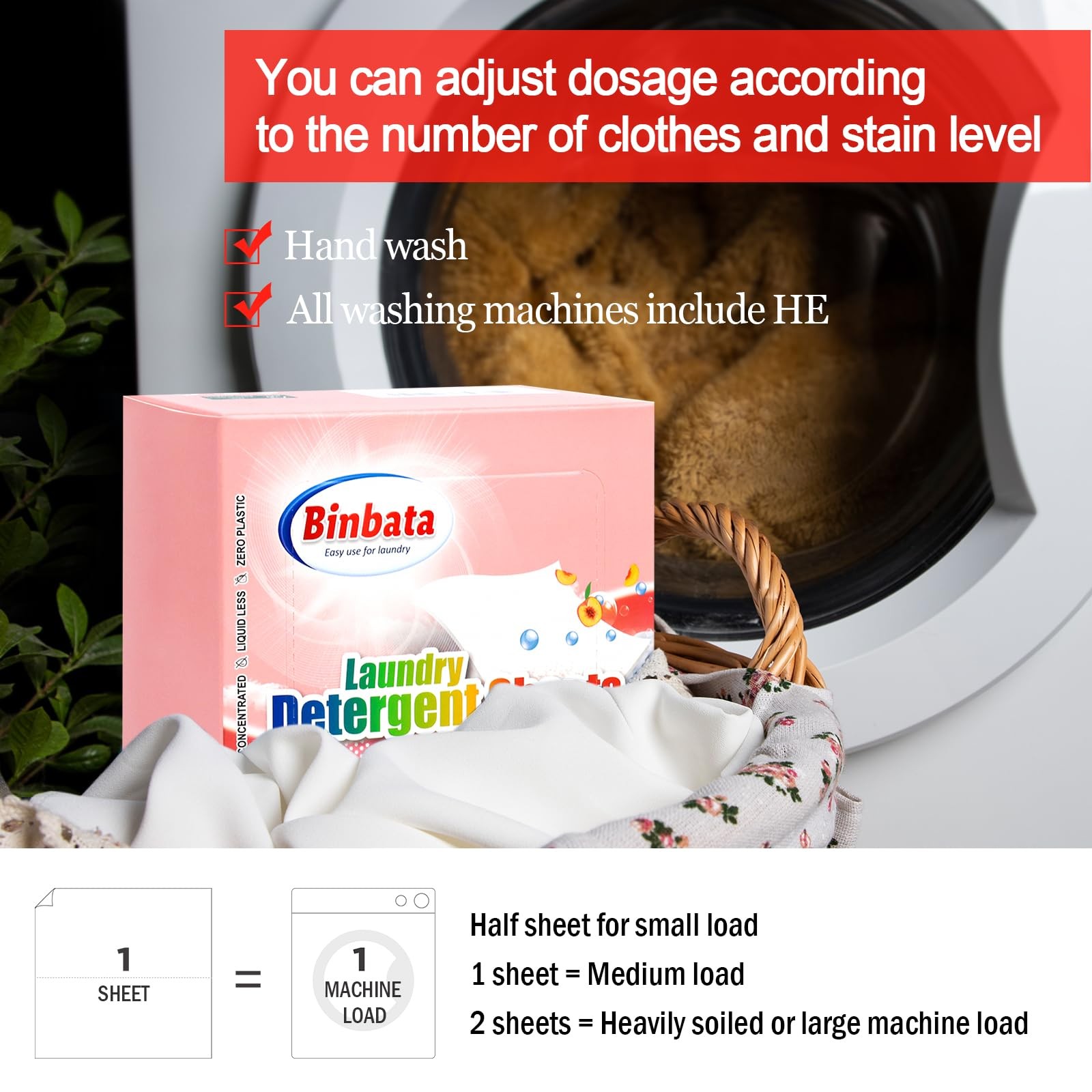 Laundry Detergent Sheets – Up To 128 Loads, Hypoallergenic, Eco-Friendly Peac…
