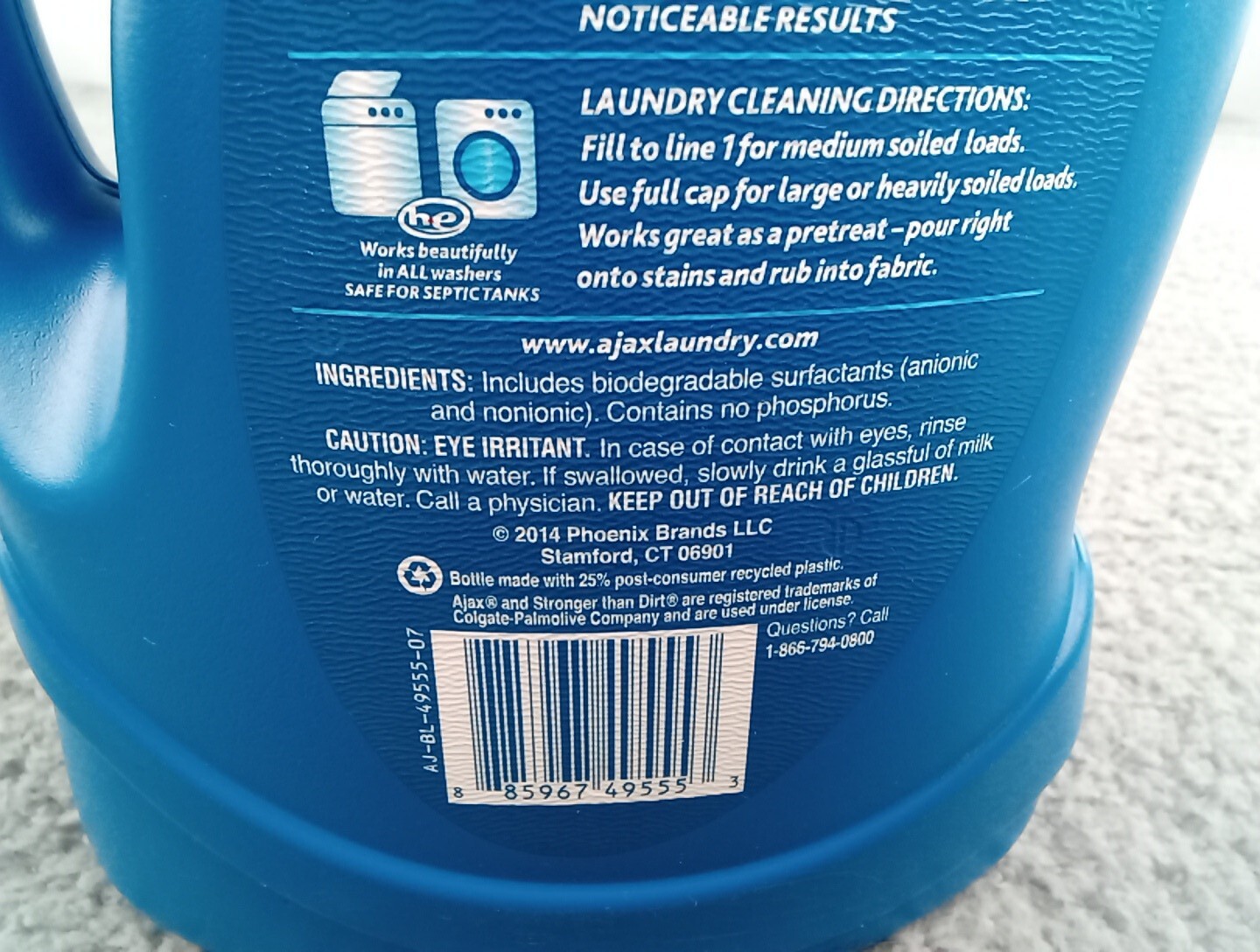 Ajax Advanced Original Clean Laundry Detergent 50 oz He Liquid NEW