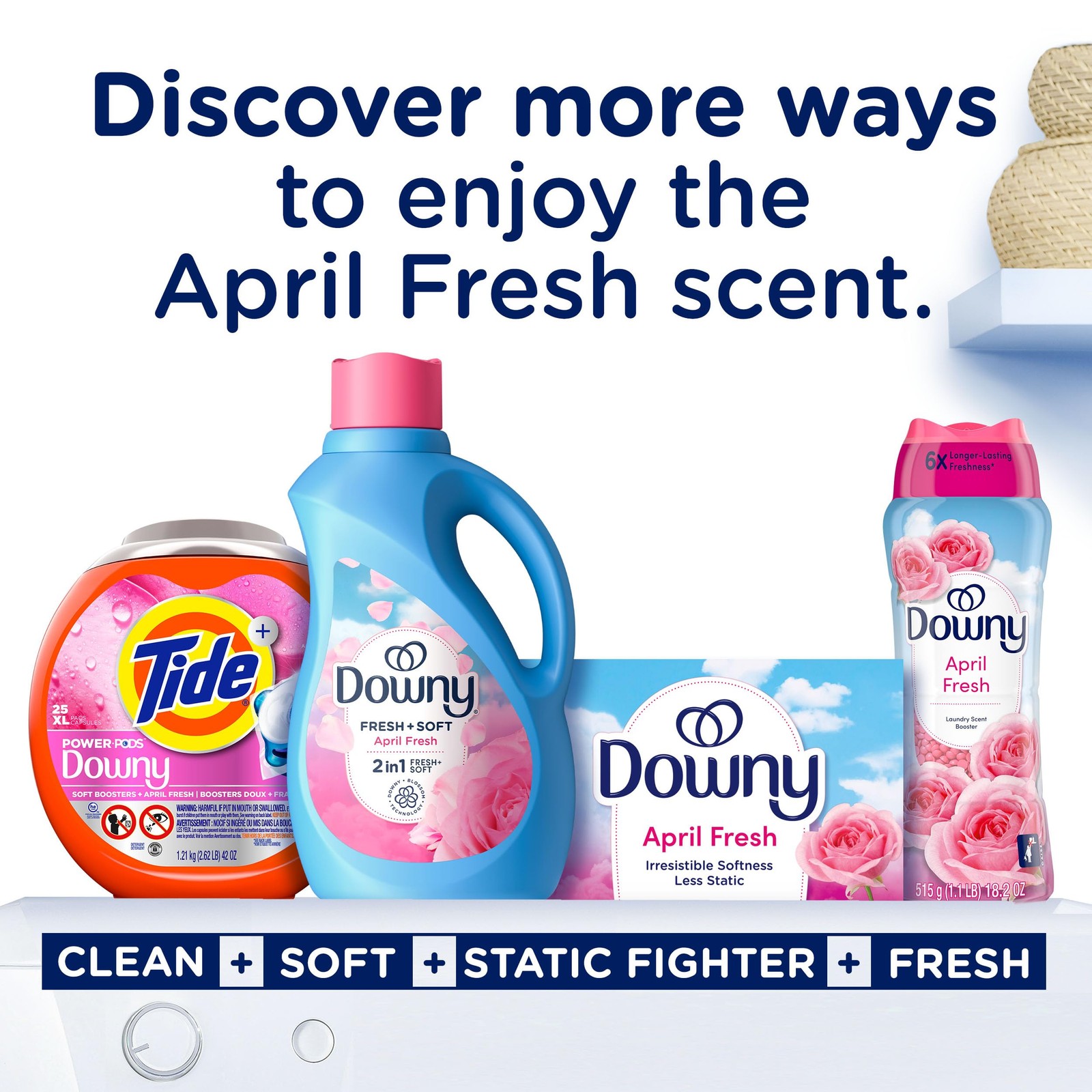 Liquid Fabric Softener, April Fresh 2in1 Fresh & Soft, 140 Fl Oz, 190 Loads, …