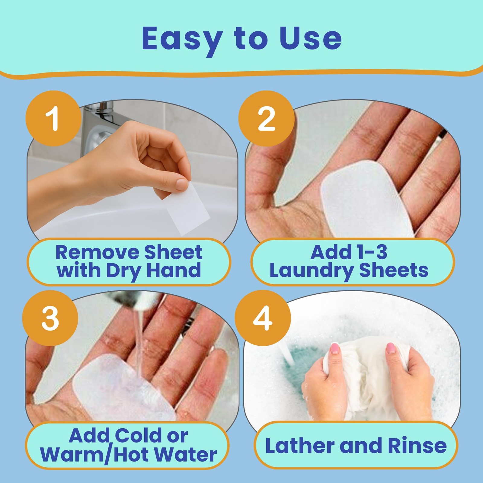 Travel Laundry Detergent Sheets with Universal Sink Stopper – 50-Count Travel…