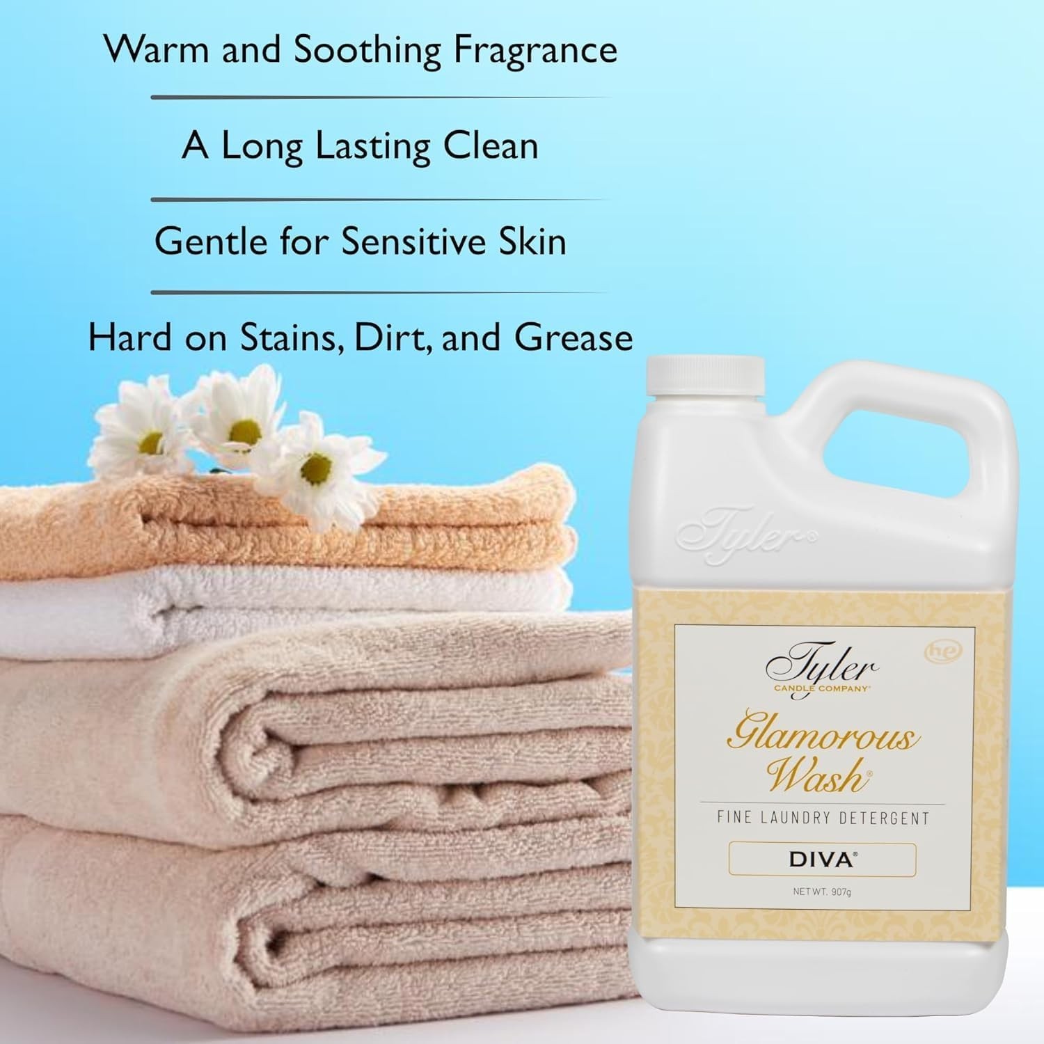 32 FL Oz Tyler Glam Wash – Natural, Chemical-Free Laundry Detergent, Diva Scent