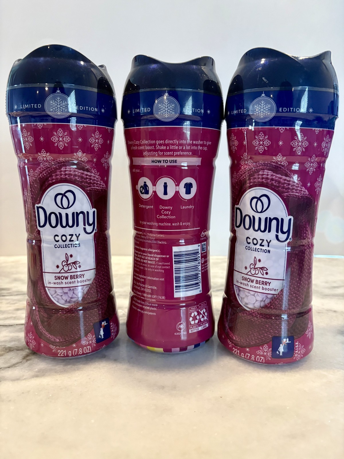 DOWNY COZY COLLECTION- PACK OF 3 Laundry Scent Booster SNOW BERRY 7.8oz