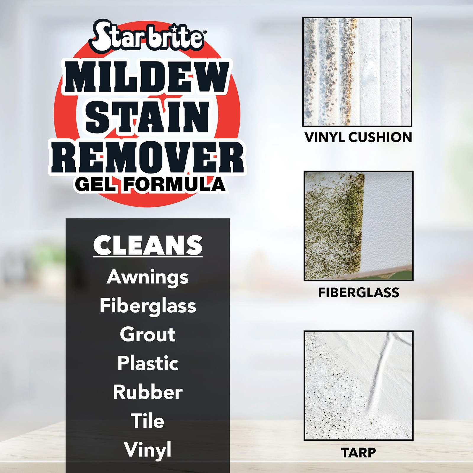 STAR BRITE Mildew Stain Remover Gel Formula for Boats, 32 Fl Oz (Pack of 1)