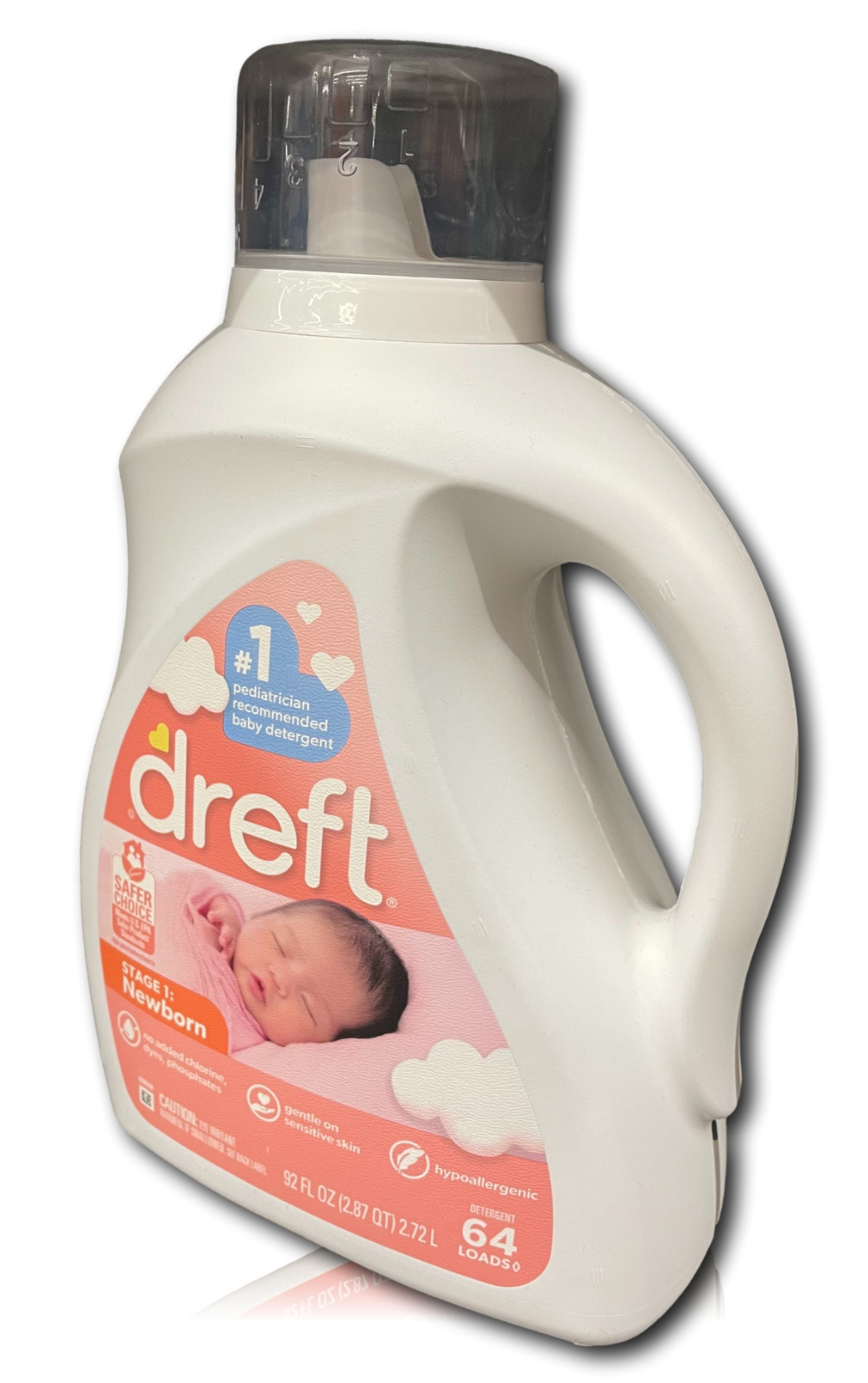 DREFT Stage 1 Newborn Laundry Detergent Medium Size 92 Fl OZ 64 Loads