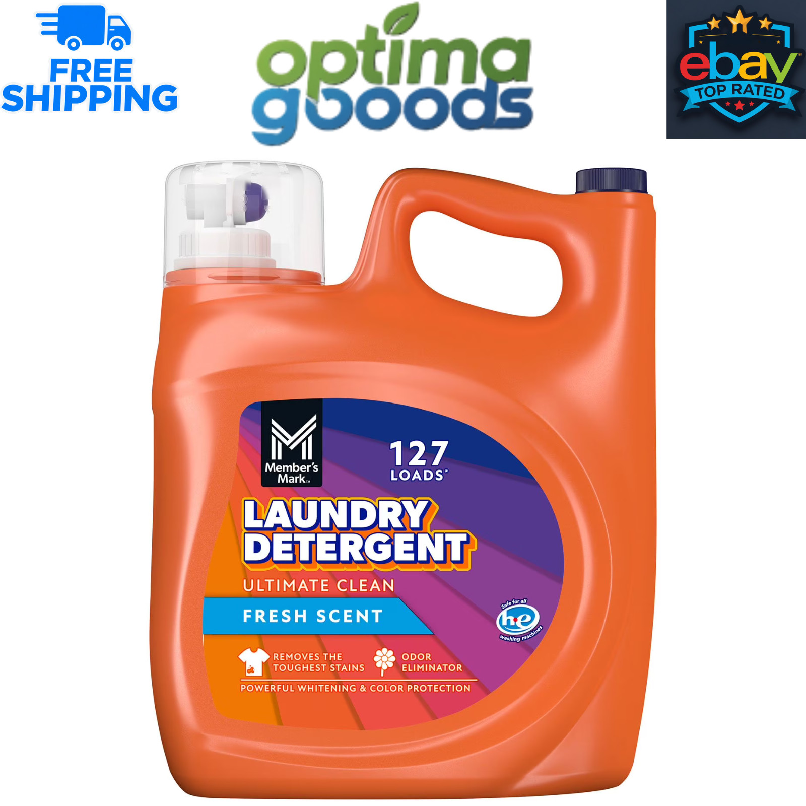 Member’s Mark Liquid Laundry Detergent Fresh Scent 196 fl oz 127 Loads HE Clean
