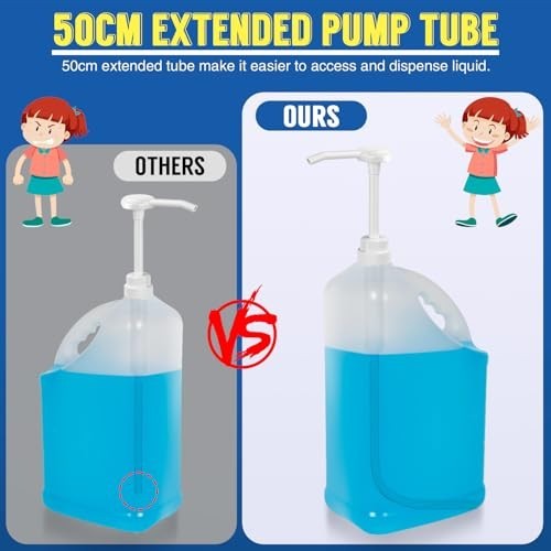 2 Pack 5 Gallon Pump Dispenser 1oz Pump for Large Gallon Bucket with 50cm Extend