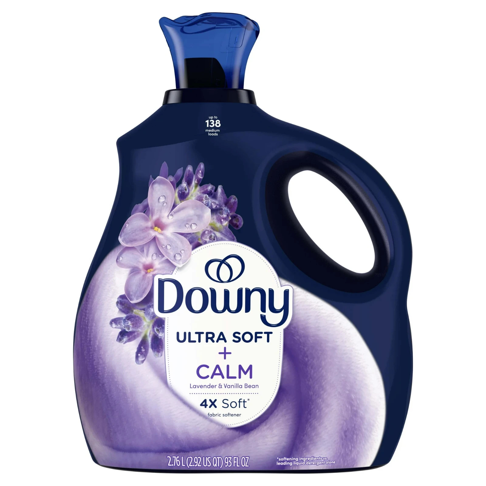 Downy Ultra Soft Liquid Fabric Softener, Calm, Lavender & Vanilla Bean, 93 fl oz