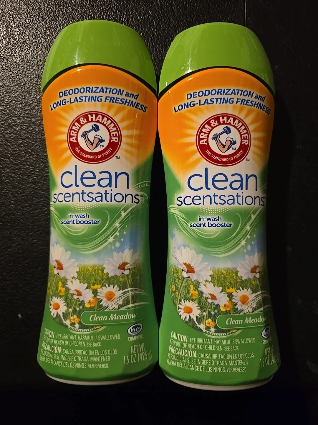 2 Pack Arm & Hammer Clean Scentsations In-Wash Scent Booster Clean Meadow 15 oz