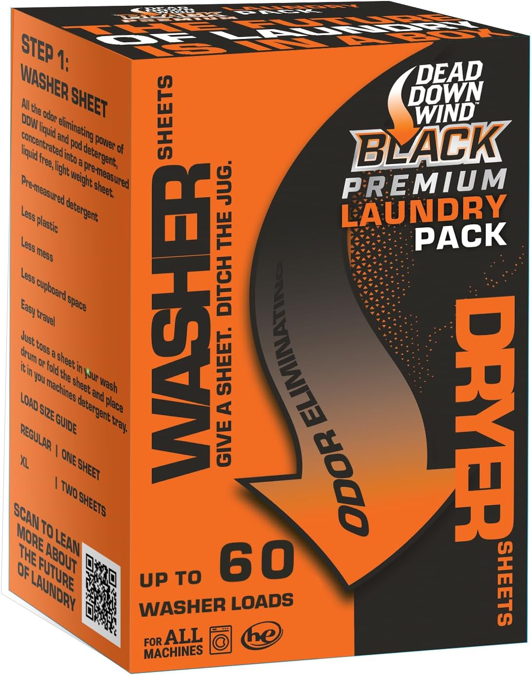 Dead down Wind BLACK Premium Unscented Laundry Detergent Sheet/Dryer Sheet Combo