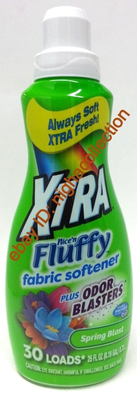 (LOT 6) xtranice’n Fluffy Liquid Fabric Softener Spring Blast 25 oz Ea=180 Loads
