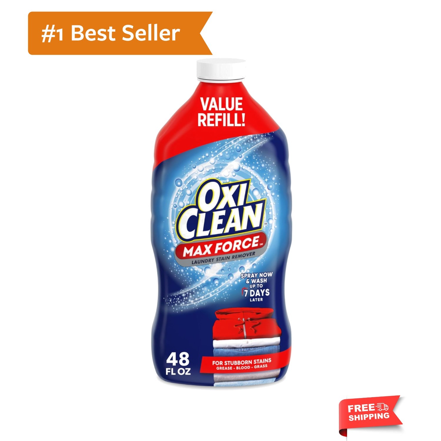Max Force Laundry Stain Remover Spray Refill, 48 fl oz
