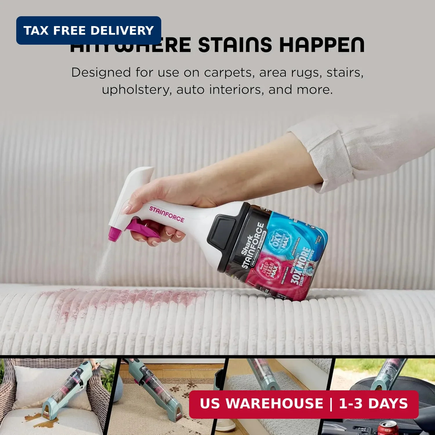 Shark StainForce Single Refill Cartridge, Stain & Odor Remover, HXCM500 | Dual-F
