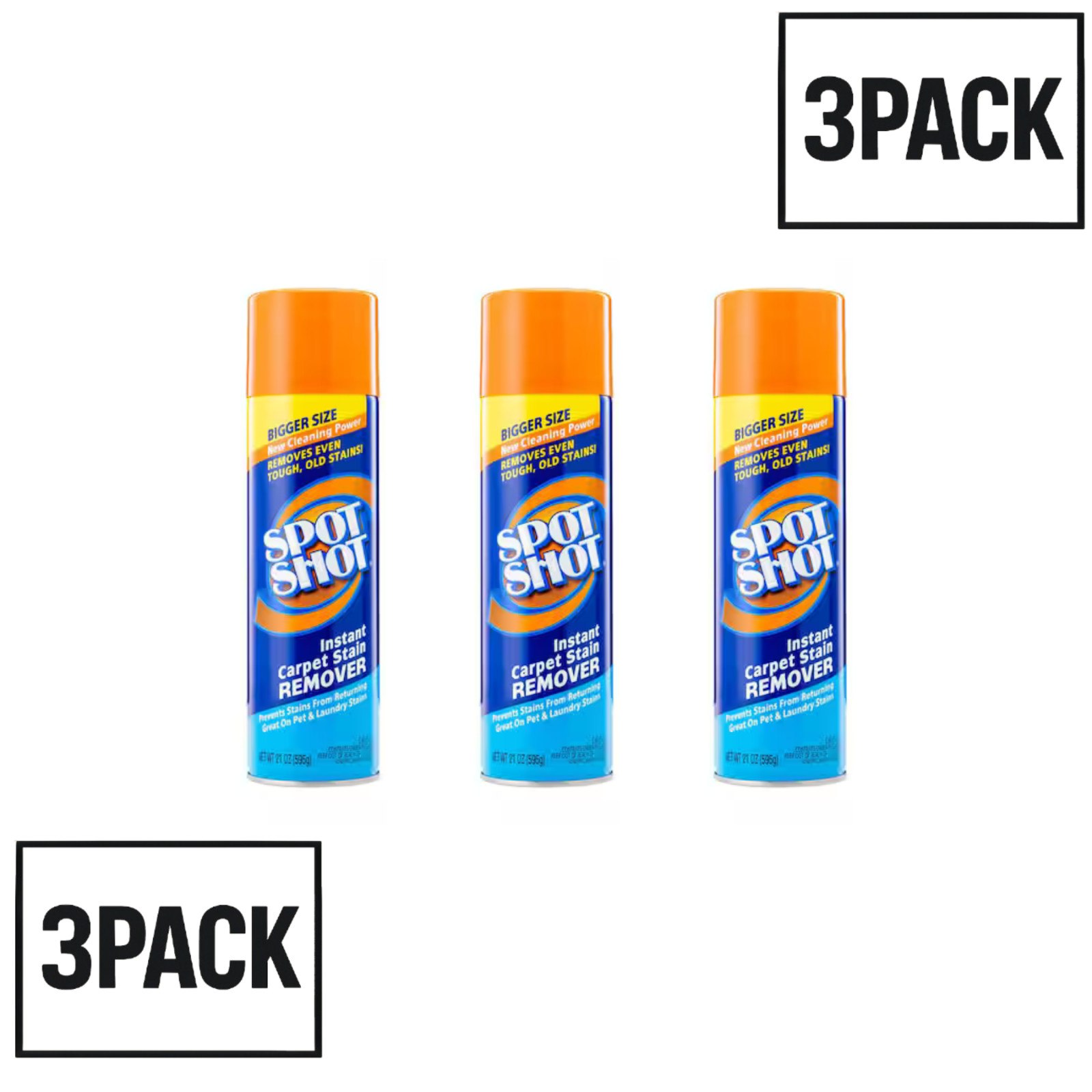 Lot of 3: Spot Shot Instant Carpet Stain Remover Aerosol, 21 oz. Cans