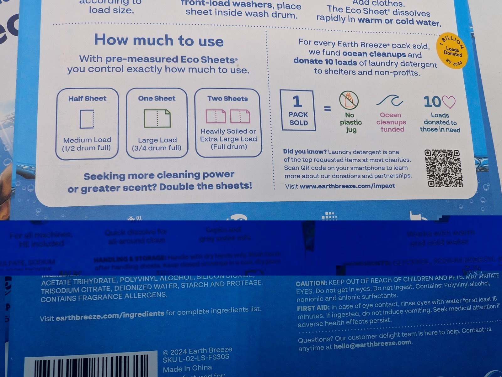 (Lot of 3) Earth Breeze Laundry Detergent Eco-Sheets 180-Loads Total Fresh Scent