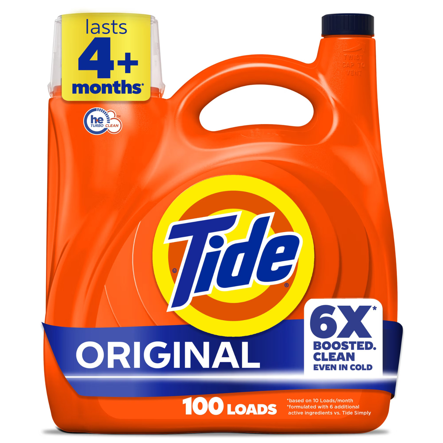 Tide Liquid Laundry Detergent Original 125 fl oz 100 Loads 2 Pack HE 6X Clean