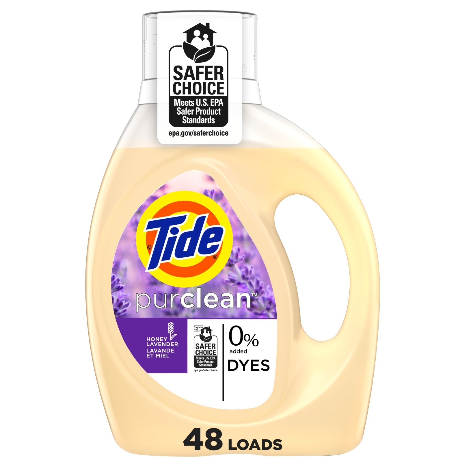 Tide Purclean Liquid Laundry Detergent Honey Lavender 63 fl oz Plant Based