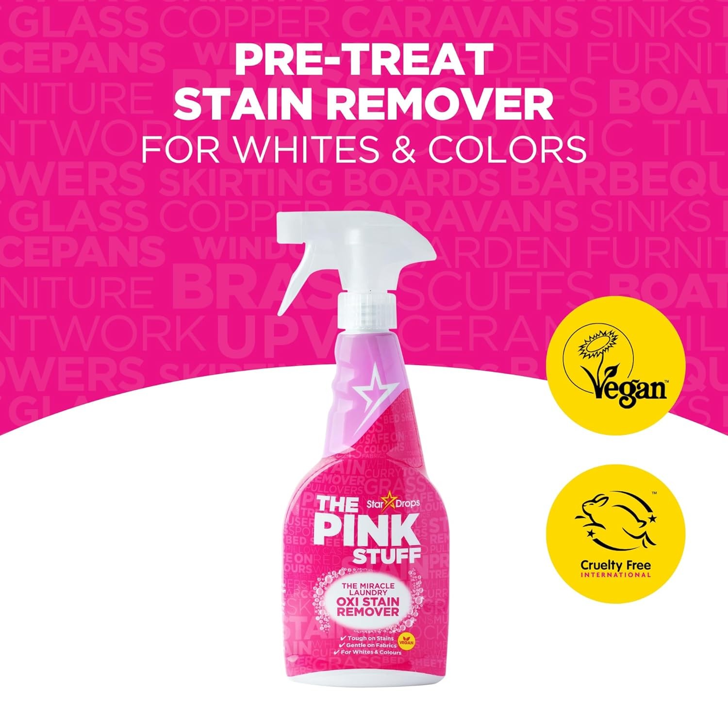 Stardrops – The Pink Stuff – The Miracle Laundry Oxi Stain Remover Spray 500ml