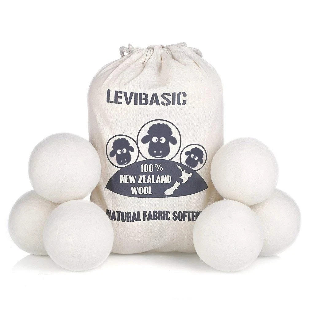 Wool Dryer Balls 6 Pack XL, 3″ Genuine New Zealand Wool to Core, 100% Organic