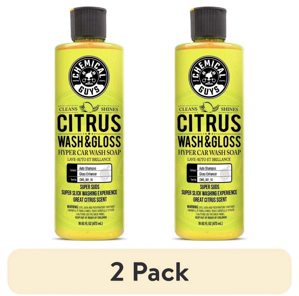 (2 pack) Chemical Guys Citrus Wash & Gloss Concentrated Car Wash (16 oz) SEALED