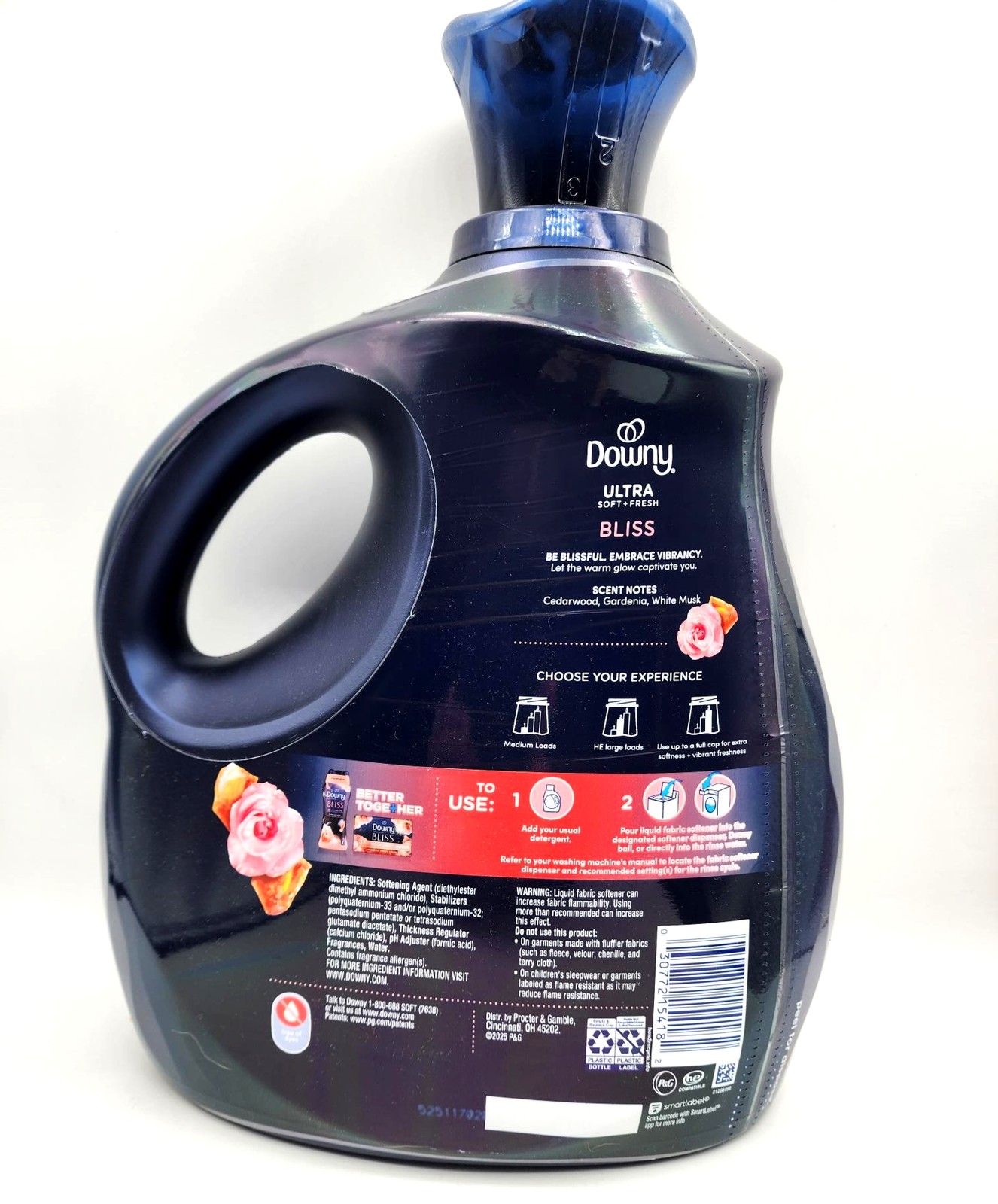 1 Downy ULTRA BLISS Sparking Amber & Rose Fabric Conditioner Softener BIG 93 oz
